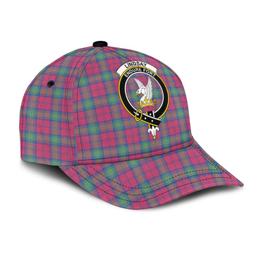 Lindsay Ancient Tartan Classic Cap with Family Crest