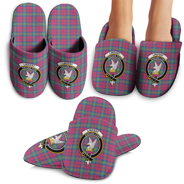 Lindsay Ancient Tartan Home Slippers with Family Crest