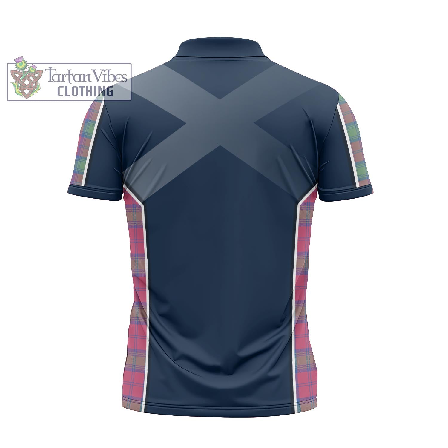 Tartan Vibes Clothing Lindsay Ancient Tartan Zipper Polo Shirt with Family Crest and Scottish Thistle Vibes Sport Style