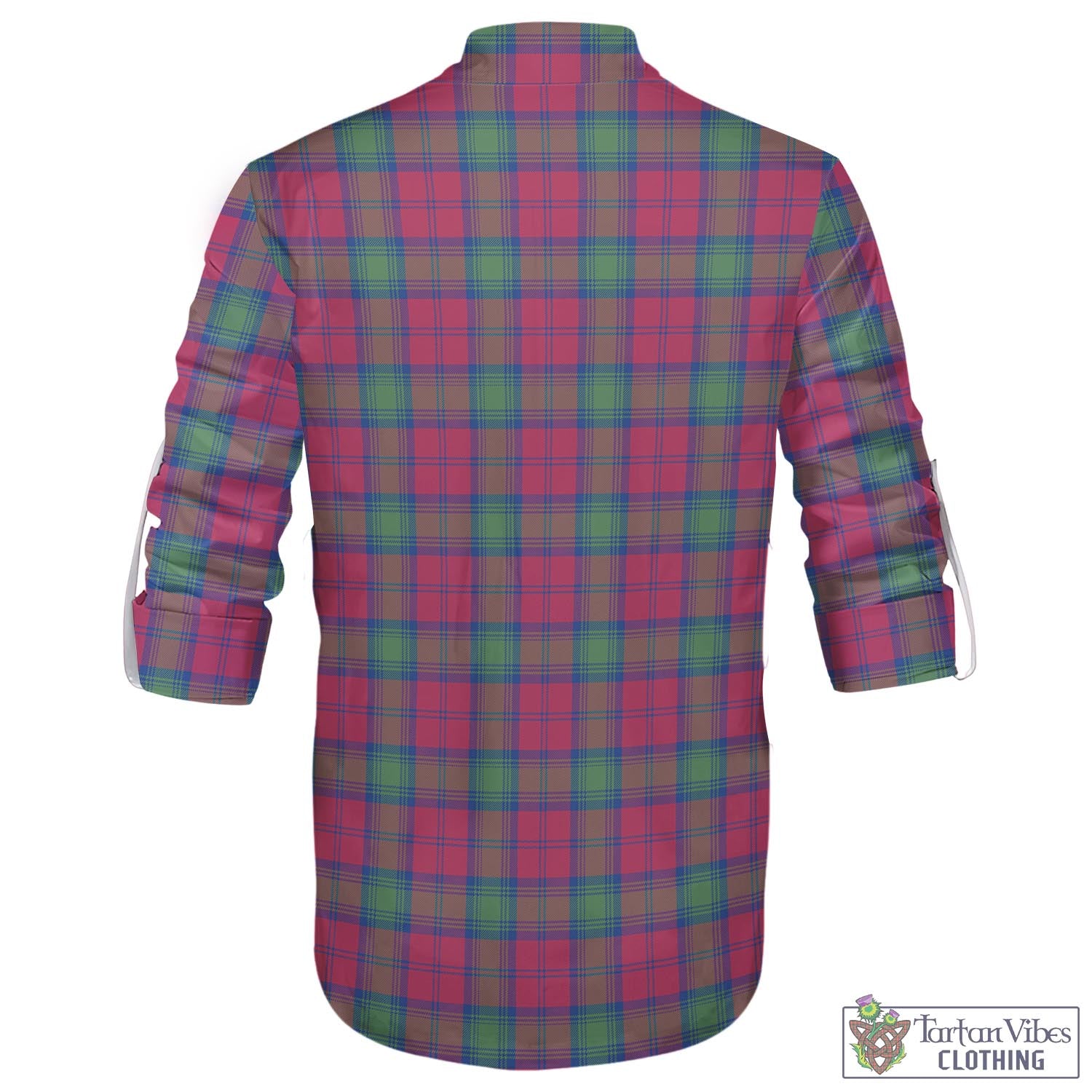 Tartan Vibes Clothing Lindsay Ancient Tartan Men's Scottish Traditional Jacobite Ghillie Kilt Shirt