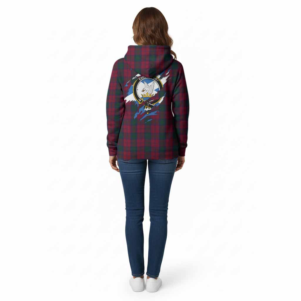 Lindsay Clan Crest In Me Tartan Cotton Hoodie Scotland Flag Style