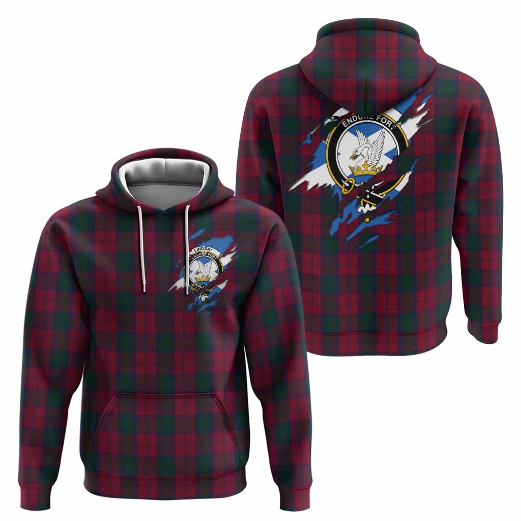 Lindsay Clan Crest In Me Tartan Hoodie Scotland Flag Style