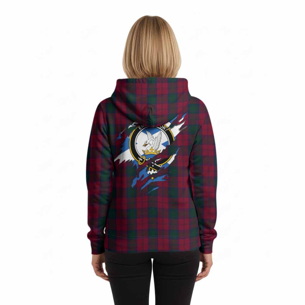 Lindsay Clan Crest In Me Tartan Hoodie Scotland Flag Style