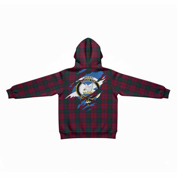 Lindsay Clan Crest In Me Tartan Kid Hoodie Scotland Flag Style