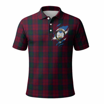 Lindsay Clan Crest In Me Tartan Polo Shirt Scotland Flag Style