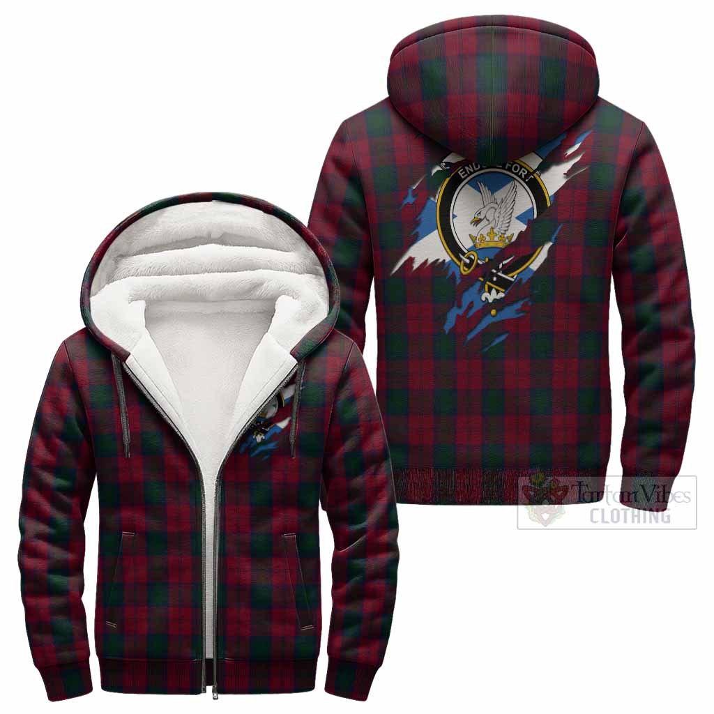 Lindsay Clan Crest In Me Tartan Sherpa Hoodie Scotland Flag Style