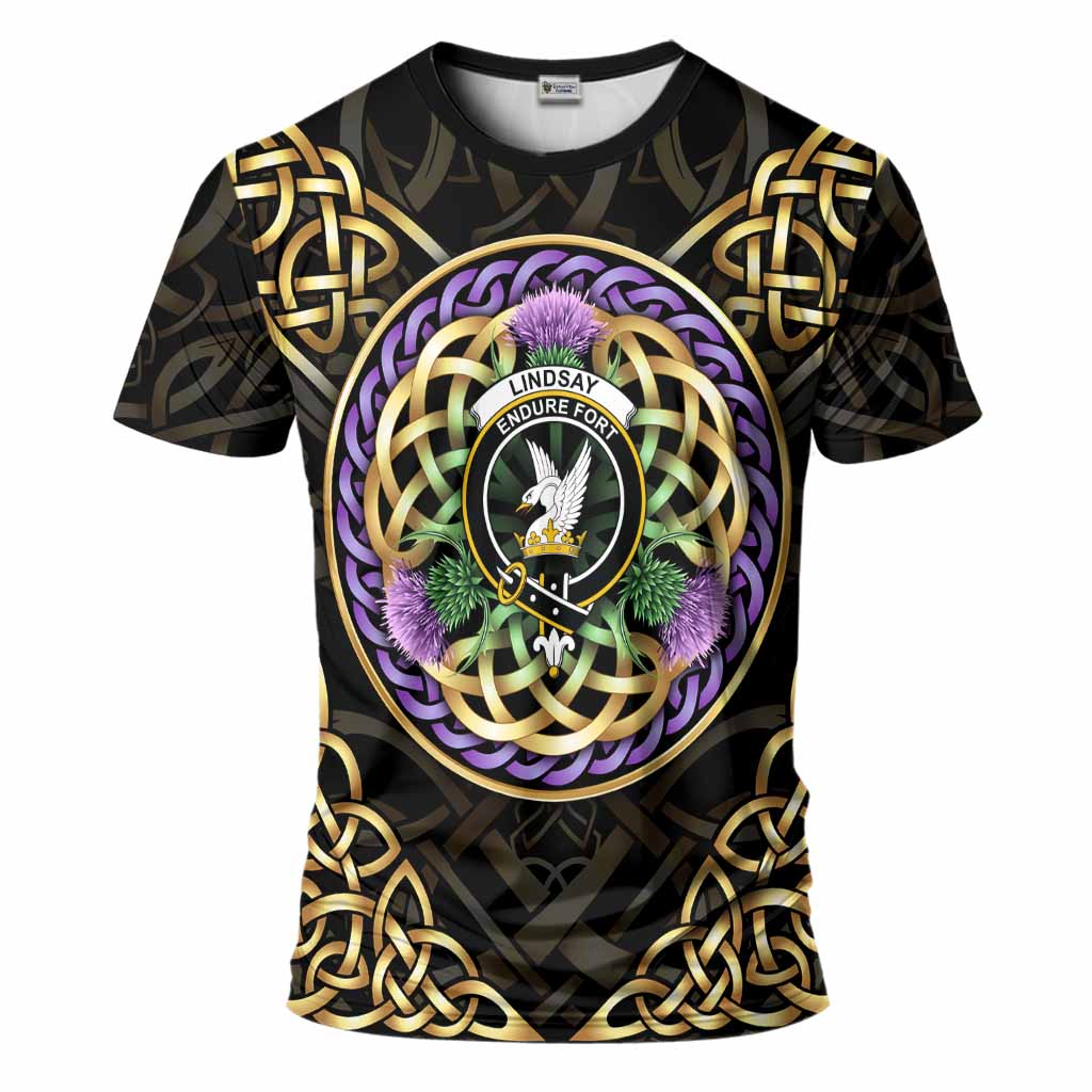 Lindsay Clan Crest T-Shirt Celtic Scottish Thistle