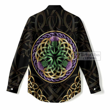 Lindsay Clan Crest Women Casual Shirt Celtic Scottish Thistle