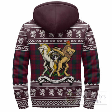 Lindsay Clan Tartan Crest Christmas Fleece Hoodie Coat of Arms Funny Style