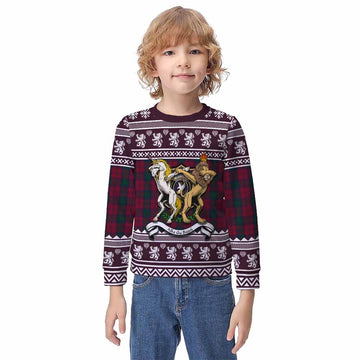 Lindsay Clan Tartan Crest Christmas Kid Ugly Sweatshirt Coat of Arms Funny Style