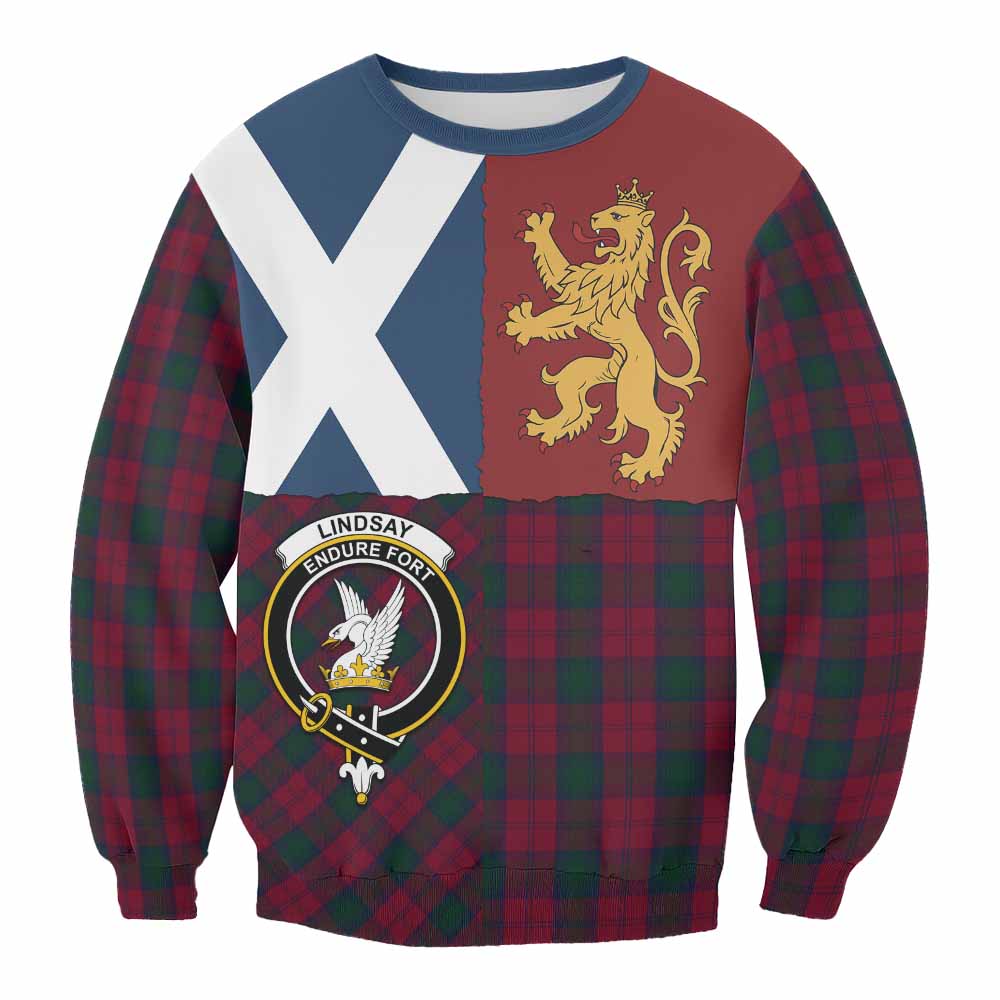 Lindsay Crest Tartan Sweatshirt with Lion Rampant Saltire Style