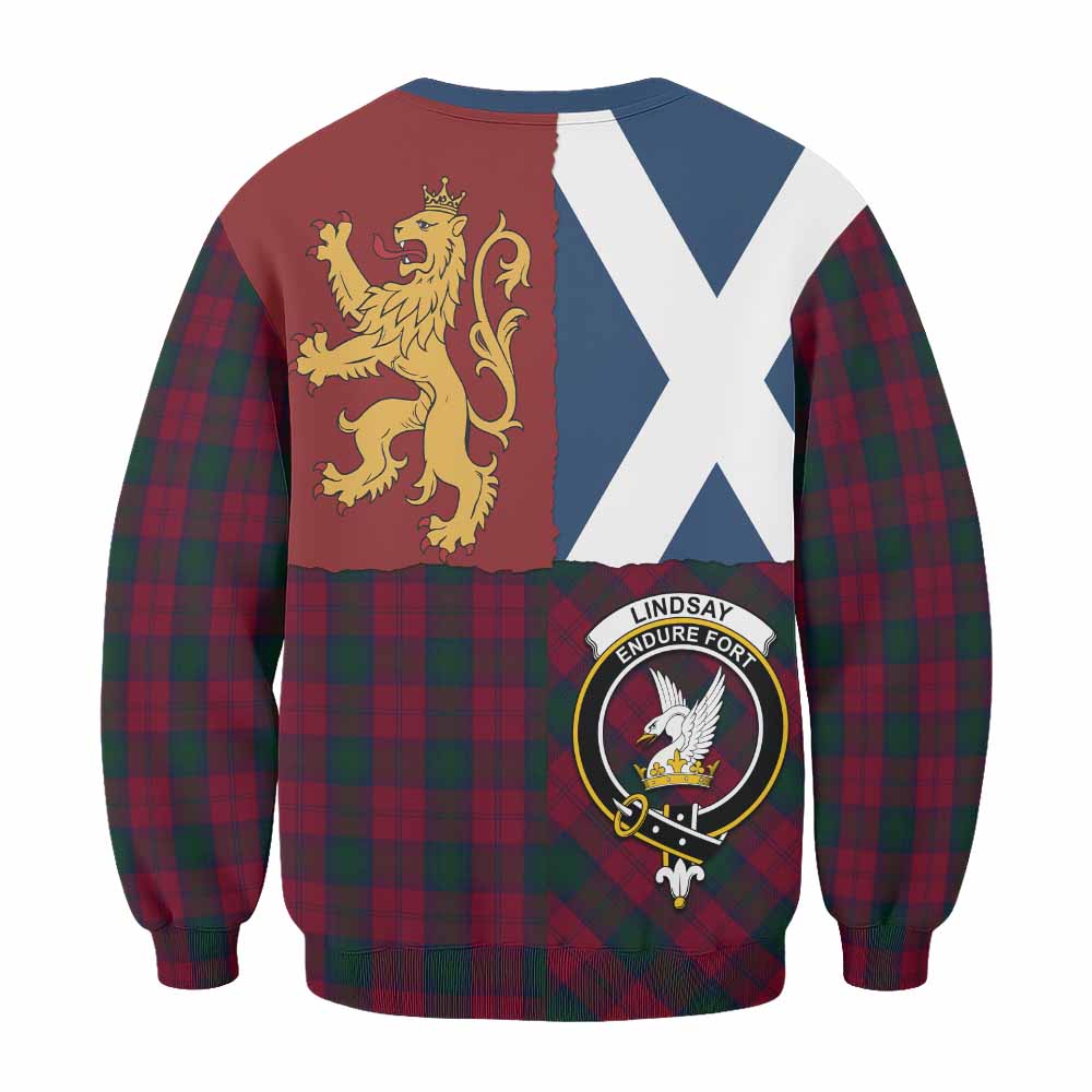 Lindsay Crest Tartan Sweatshirt with Lion Rampant Saltire Style