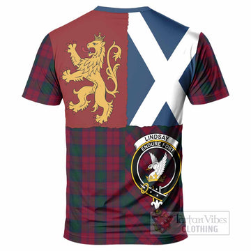 Lindsay Crest Tartan T-Shirt with Lion Rampant Saltire Style
