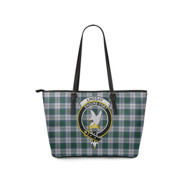 Lindsay Dress Tartan Leather Tote Bag with Family Crest