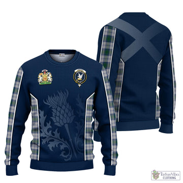 Lindsay Dress Tartan Knitted Sweatshirt with Family Crest and Scottish Thistle Vibes Sport Style