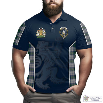 Lindsay Dress Tartan Men's Polo Shirt with Family Crest and Lion Rampant Vibes Sport Style