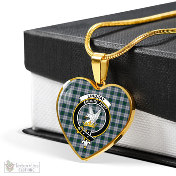 Lindsay Dress Tartan Heart Necklace with Family Crest