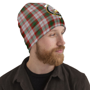 Lindsay Dress Red Tartan Beanies Hat with Family Crest