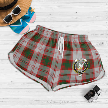 Lindsay Dress Red Tartan Womens Shorts with Family Crest