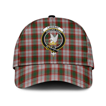 Lindsay Dress Red Tartan Classic Cap with Family Crest