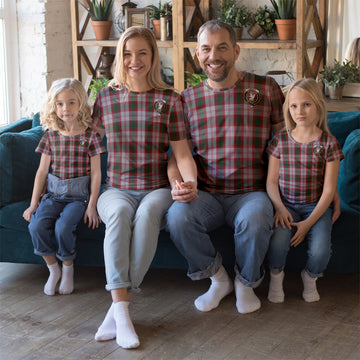 Lindsay Dress Red Tartan T-Shirt with Family Crest