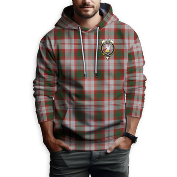 Lindsay Dress Red Tartan Hoodie with Family Crest