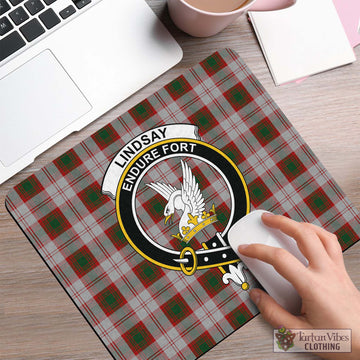 Lindsay Dress Red Tartan Mouse Pad with Family Crest