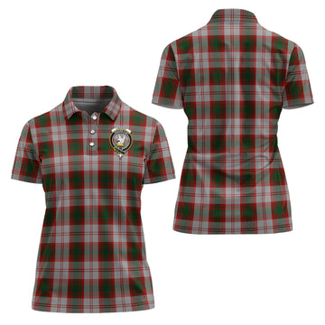 Lindsay Dress Red Tartan Polo Shirt with Family Crest For Women