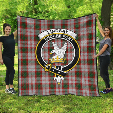 Lindsay Dress Red Tartan Quilt with Family Crest