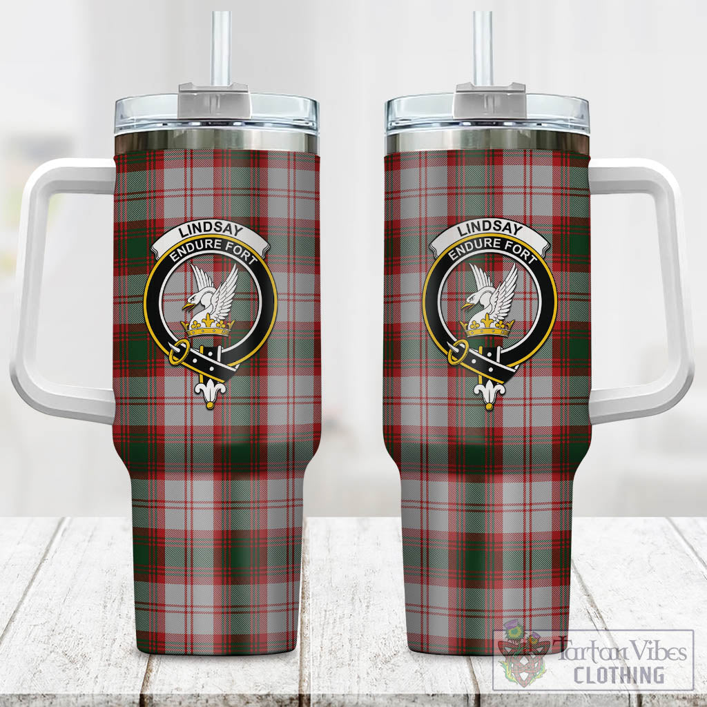 Tartan Vibes Clothing Lindsay Dress Red Tartan and Family Crest Tumbler with Handle