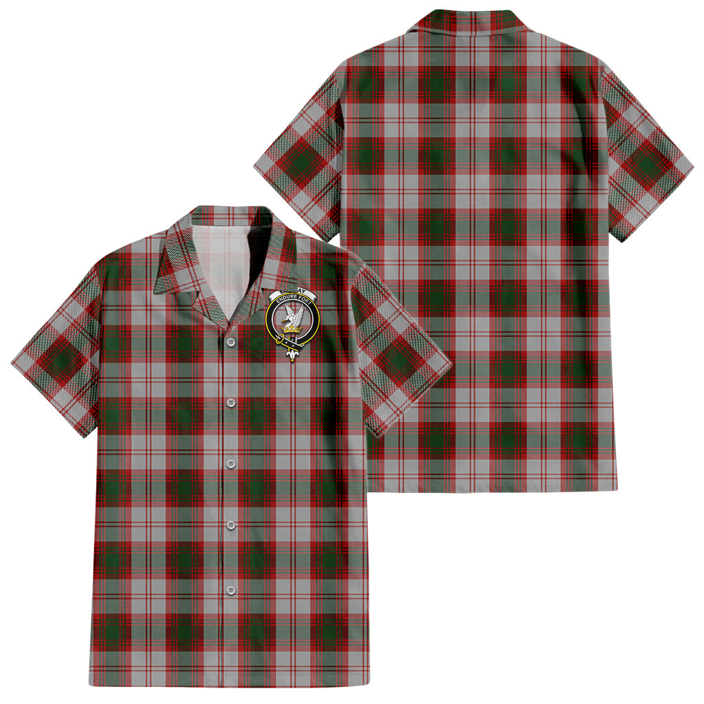 lindsay-dress-red-tartan-short-sleeve-button-down-shirt-with-family-crest
