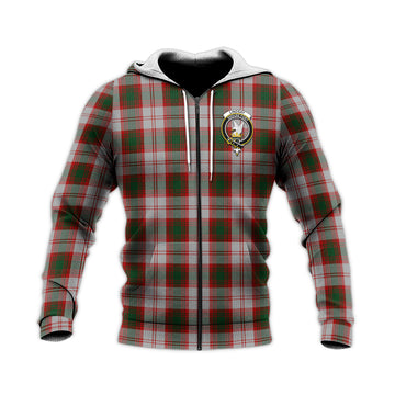 Lindsay Dress Red Tartan Knitted Hoodie with Family Crest