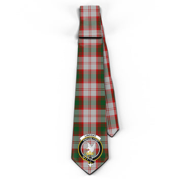 Lindsay Dress Red Tartan Classic Necktie with Family Crest