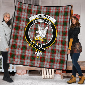 Lindsay Dress Red Tartan Quilt with Family Crest