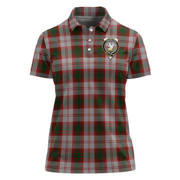 Lindsay Dress Red Tartan Polo Shirt with Family Crest For Women