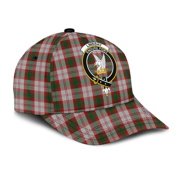 Lindsay Dress Red Tartan Classic Cap with Family Crest