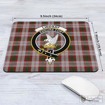 Lindsay Dress Red Tartan Mouse Pad with Family Crest