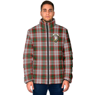 Lindsay Dress Red Tartan Padded Jacket with Family Crest