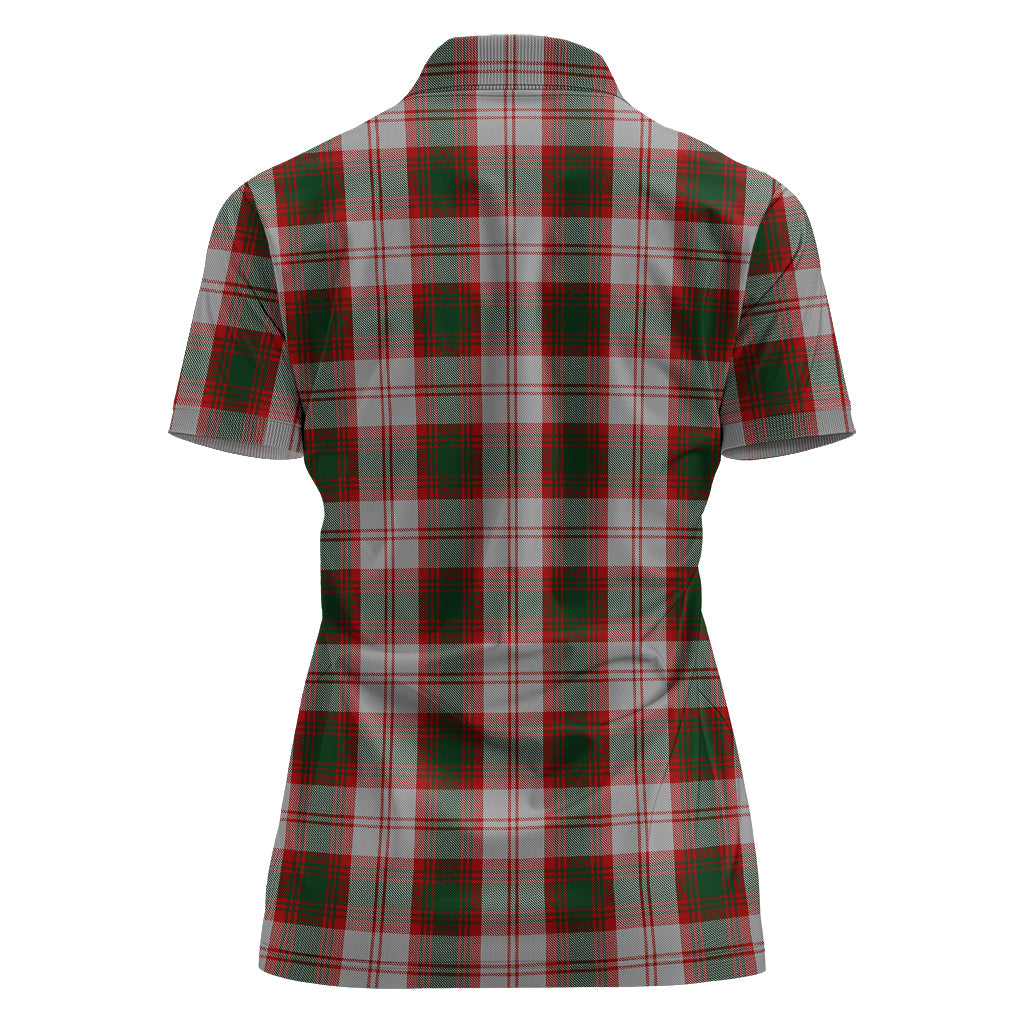 lindsay-dress-red-tartan-polo-shirt-with-family-crest-for-women