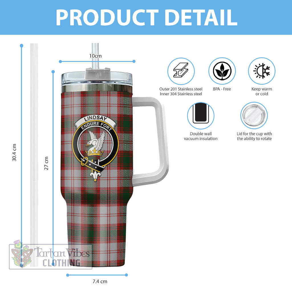 Tartan Vibes Clothing Lindsay Dress Red Tartan and Family Crest Tumbler with Handle