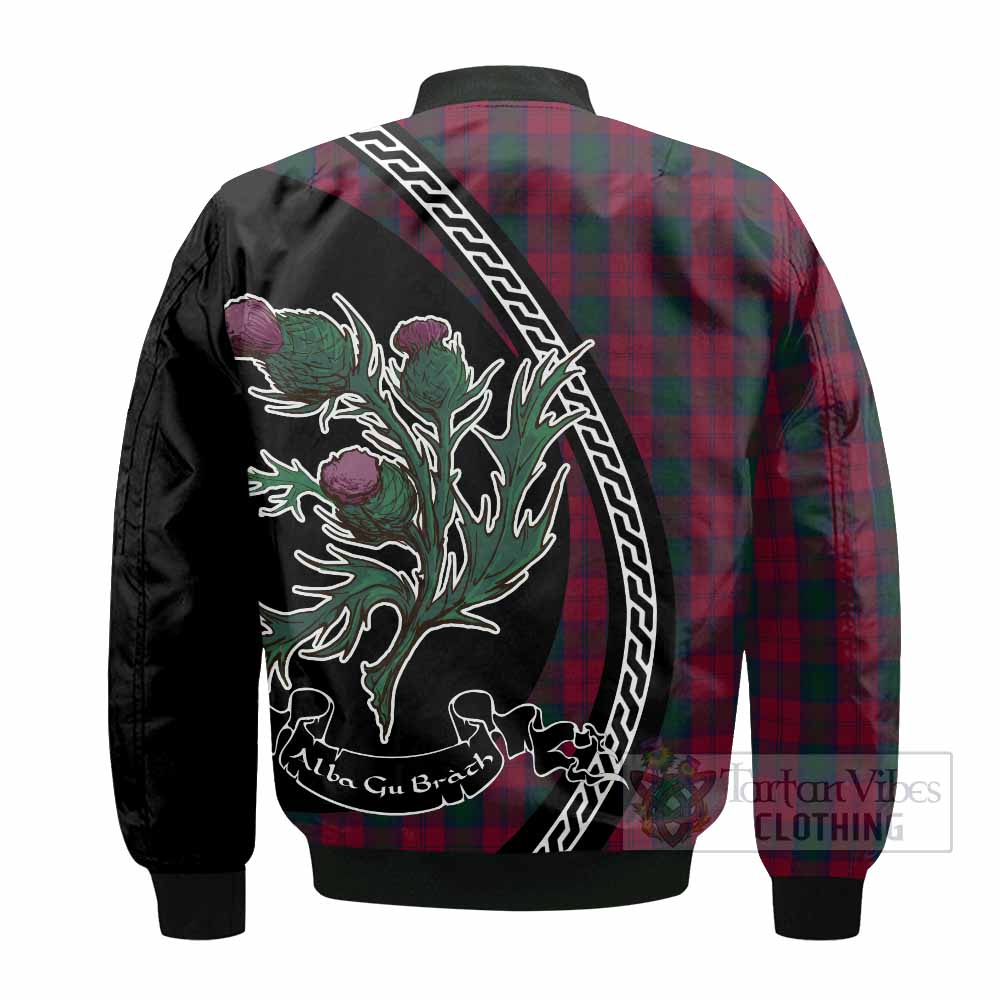 Lindsay Family Crest Tartan Bomber Jacket Alba Thistle Inspired - Tartan Vibes Clothing