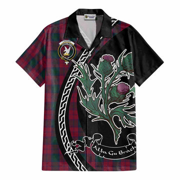 Lindsay Family Crest Tartan Cotton Hawaiian Shirt Alba Thistle Inspired