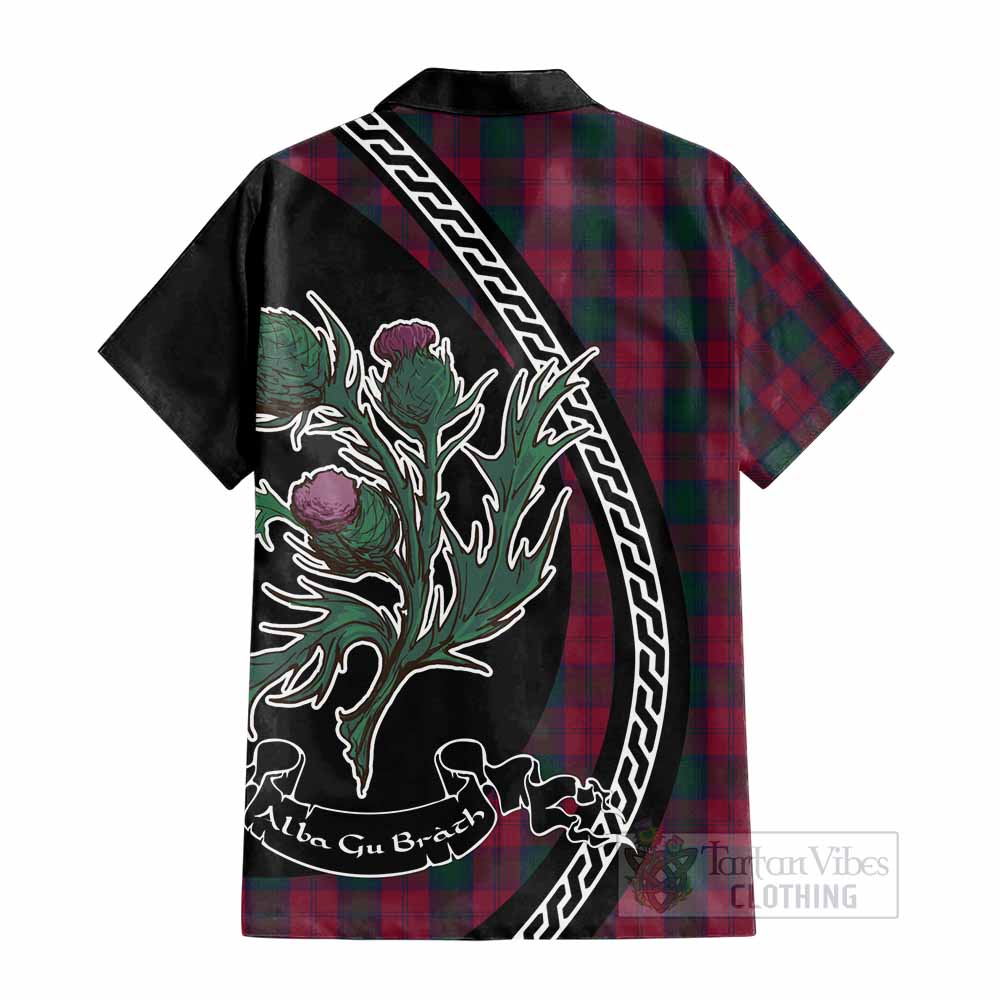 Lindsay Family Crest Tartan Cotton Hawaiian Shirt Alba Thistle Inspired - Tartan Vibes Clothing