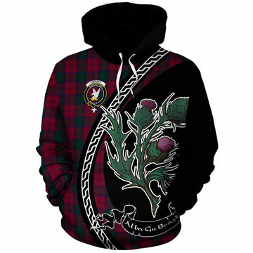 Lindsay Family Crest Tartan Cotton Hoodie Alba Thistle Inspired