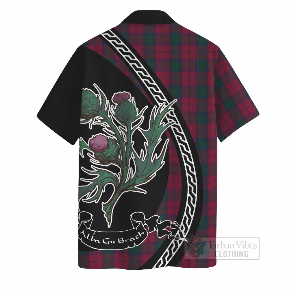 Lindsay Family Crest Tartan Hawaiian Shirt Alba Thistle Inspired - Tartan Vibes Clothing