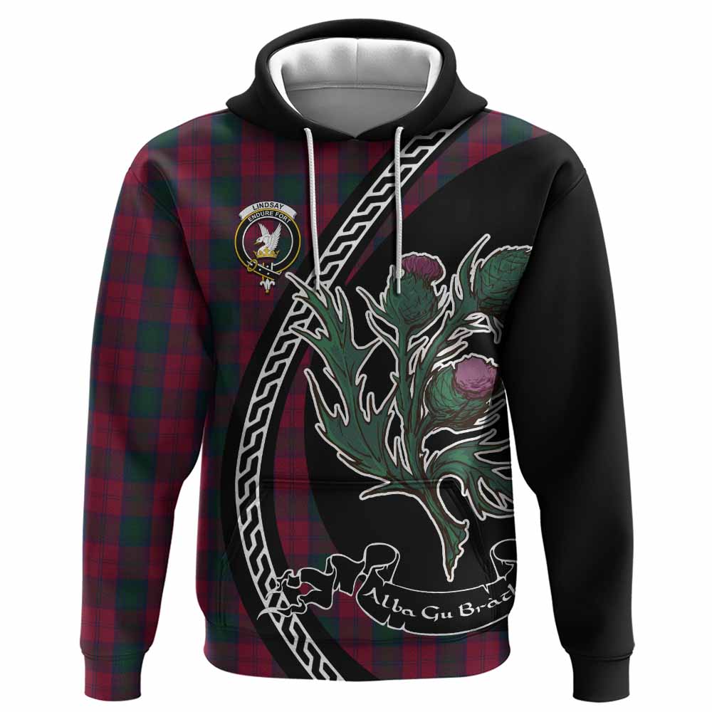 Lindsay Family Crest Tartan Hoodie Alba Thistle Inspired - Tartan Vibes Clothing