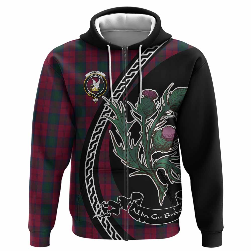 Lindsay Family Crest Tartan Hoodie Alba Thistle Inspired - Tartan Vibes Clothing