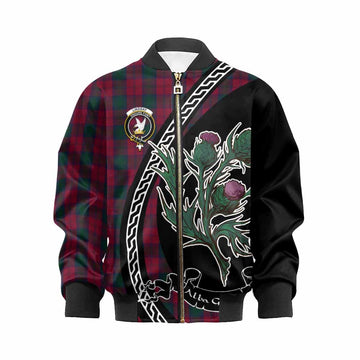 Lindsay Family Crest Tartan Kid Bomber Jacket Alba Thistle Inspired - Tartan Vibes Clothing