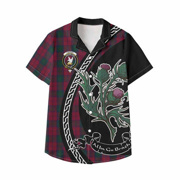 Lindsay Family Crest Tartan Kid Hawaiian Shirt Alba Thistle Inspired - Tartan Vibes Clothing