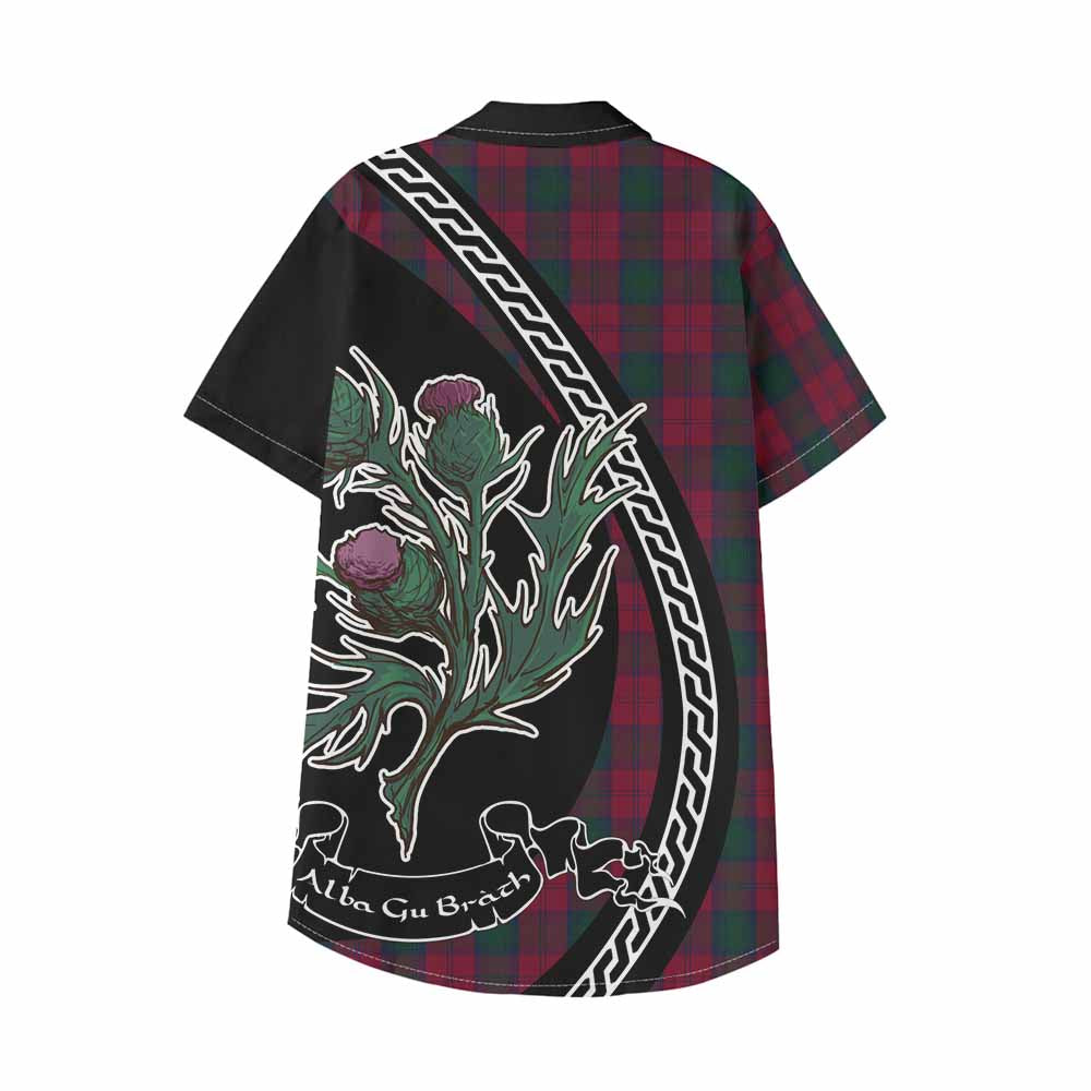 Lindsay Family Crest Tartan Kid Hawaiian Shirt Alba Thistle Inspired - Tartan Vibes Clothing